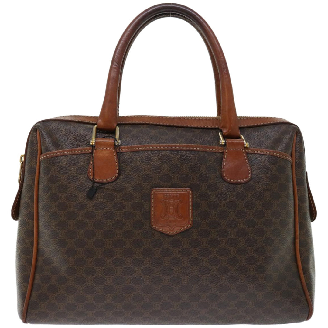 Celine Macadam Canvas Hand Bag PVC Brown Auth bs12370