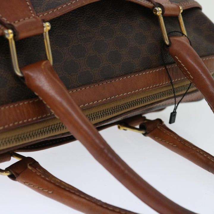 Celine Macadam Canvas Hand Bag PVC Brown Auth bs12370