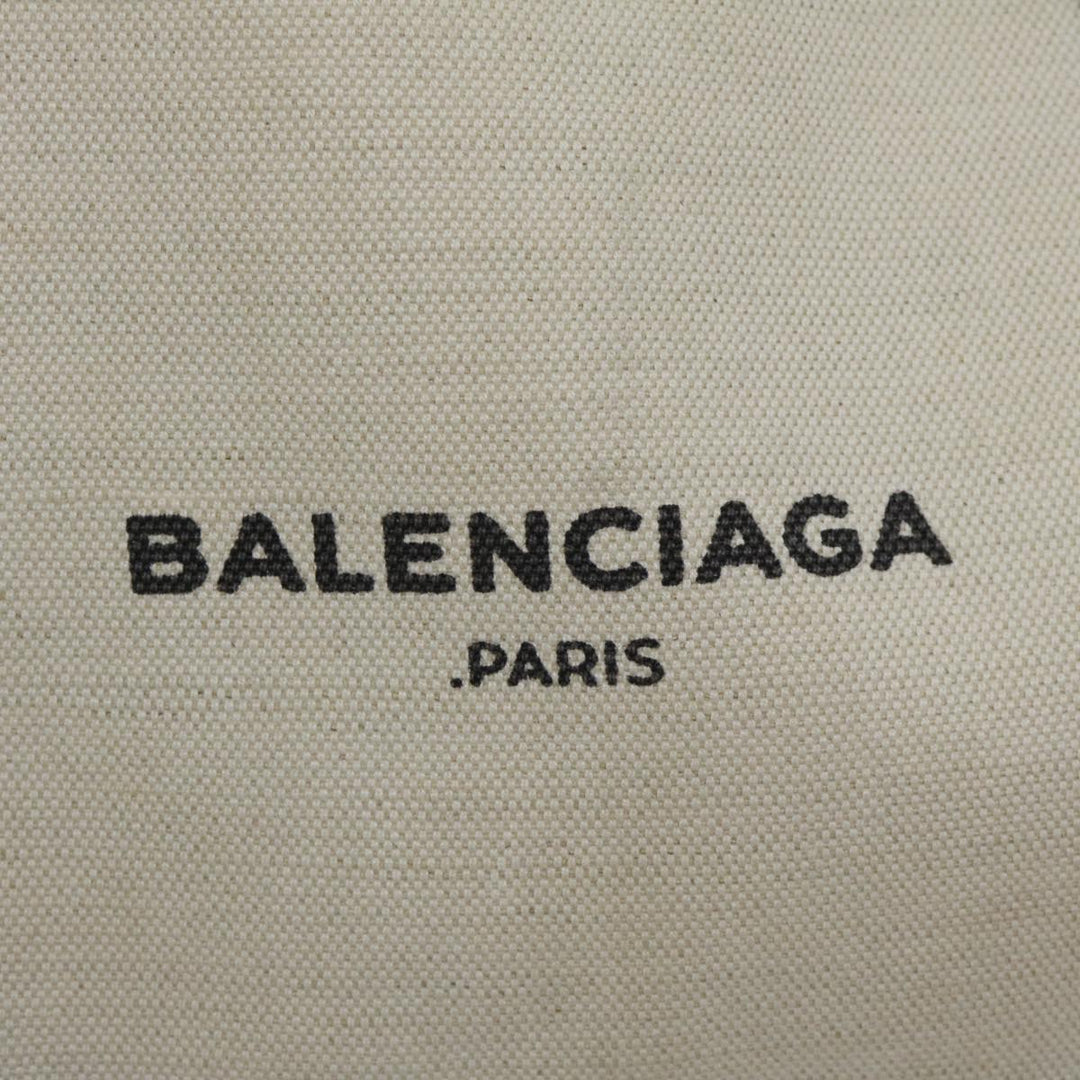 Top Quality Balenciaga Hand Bag Canvas White Black Auth bs12378
