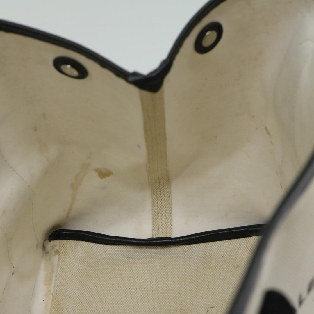 Top Quality Balenciaga Hand Bag Canvas White Black Auth bs12378