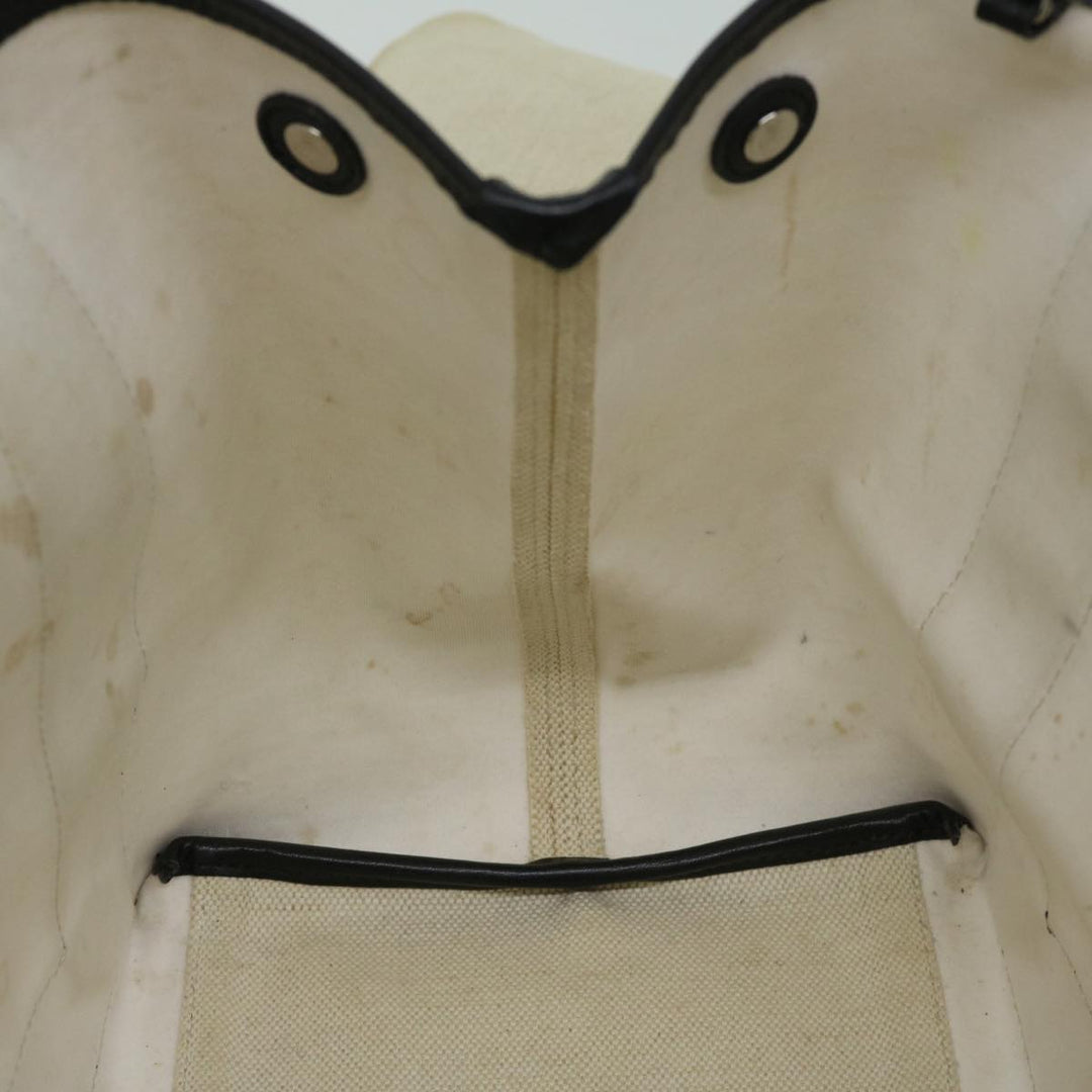 Top Quality Balenciaga Hand Bag Canvas White Black Auth bs12378