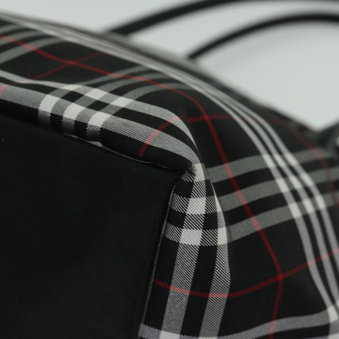 BurberrySs Nova Check Blue Label Tote Bag Nylon Black Auth bs12380