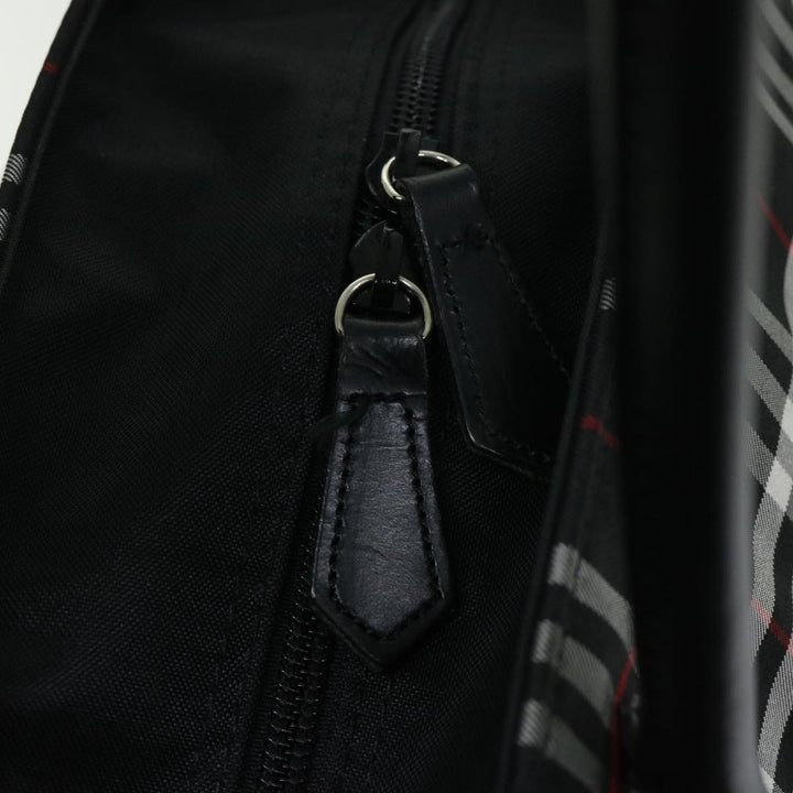 BurberrySs Nova Check Blue Label Tote Bag Nylon Black Auth bs12380