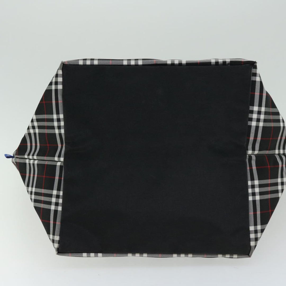 BurberrySs Nova Check Blue Label Tote Bag Nylon Black Auth bs12380
