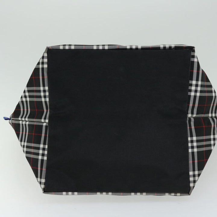 BurberrySs Nova Check Blue Label Tote Bag Nylon Black Auth bs12380