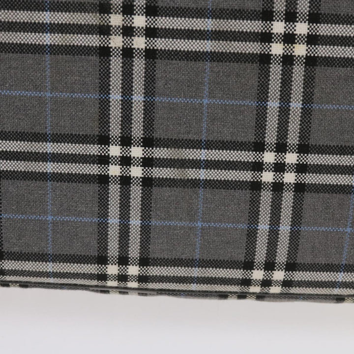 Top Quality Burberry Nova Check Black label Hand Bag Canvas Gray Auth bs12382