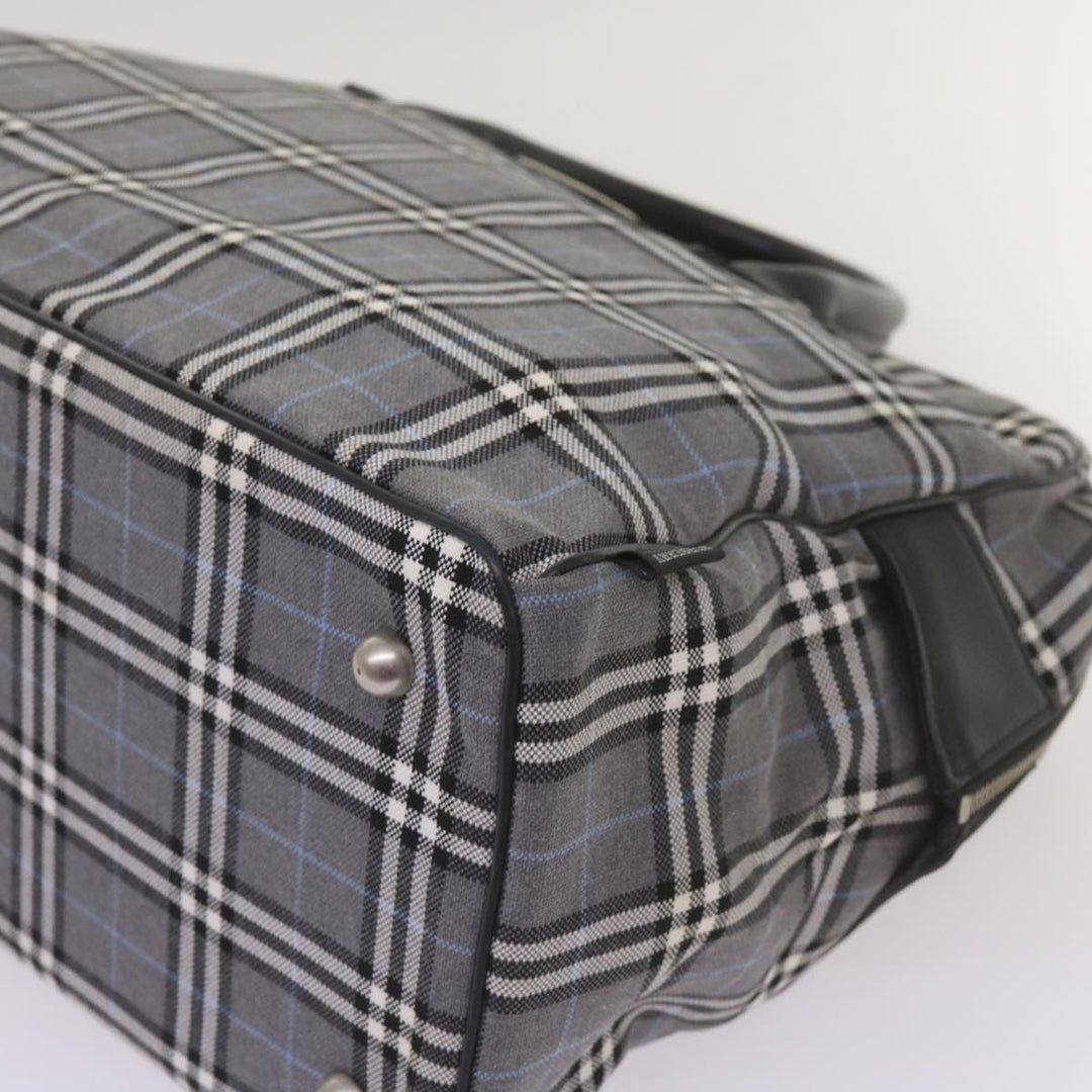 Top Quality Burberry Nova Check Black label Hand Bag Canvas Gray Auth bs12382