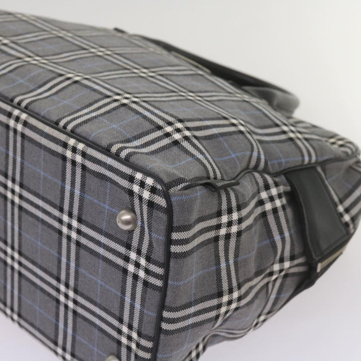 Top Quality Burberry Nova Check Black label Hand Bag Canvas Gray Auth bs12382