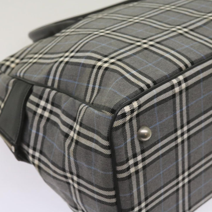 Top Quality Burberry Nova Check Black label Hand Bag Canvas Gray Auth bs12382