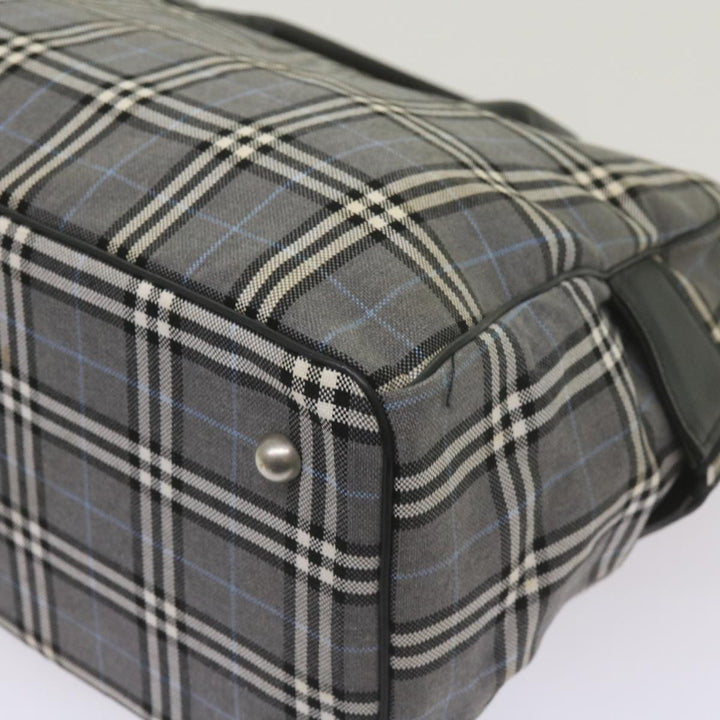 Top Quality Burberry Nova Check Black label Hand Bag Canvas Gray Auth bs12382
