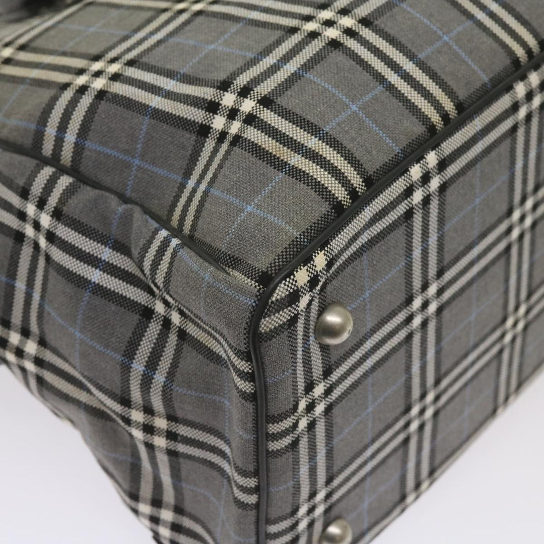 Top Quality Burberry Nova Check Black label Hand Bag Canvas Gray Auth bs12382