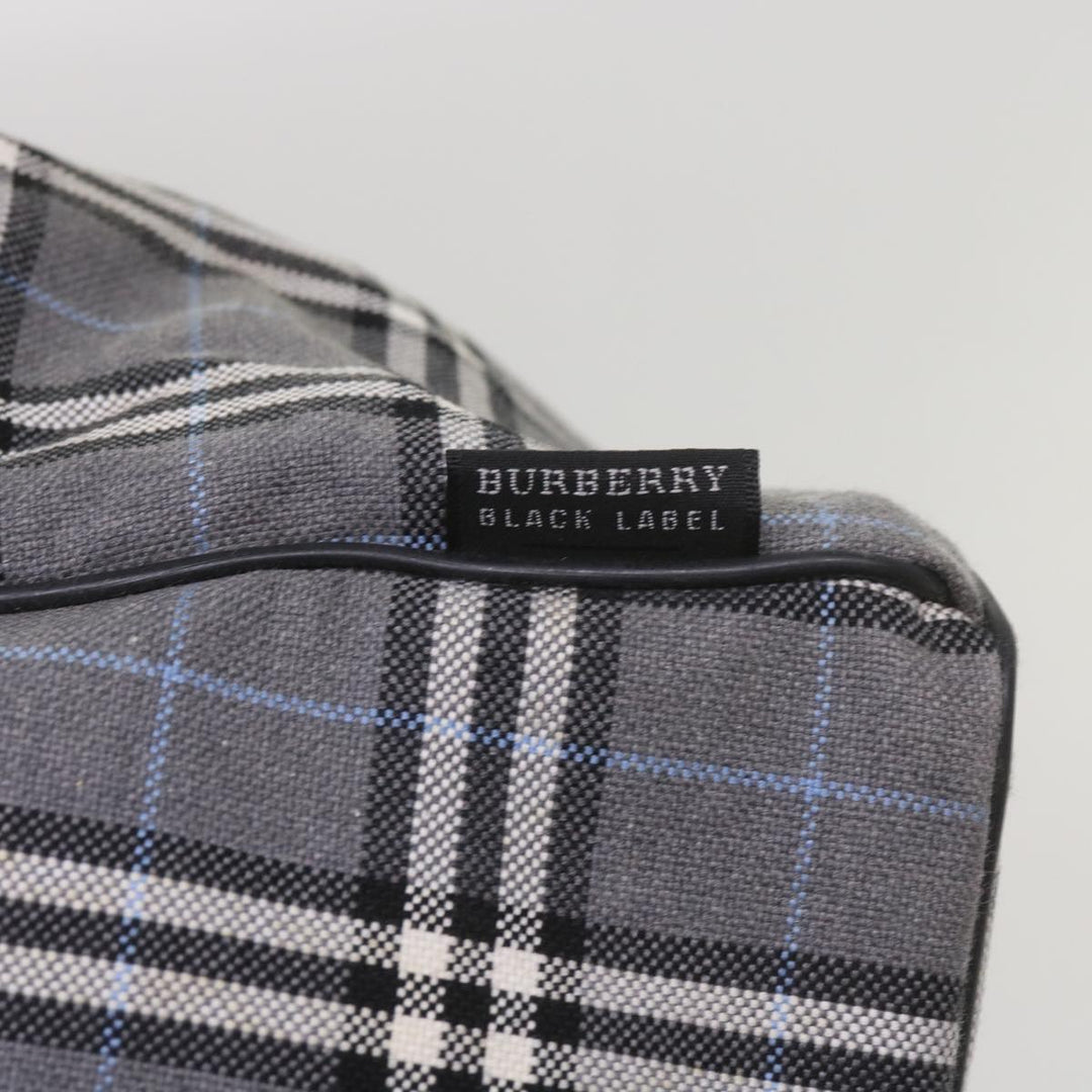 Top Quality Burberry Nova Check Black label Hand Bag Canvas Gray Auth bs12382