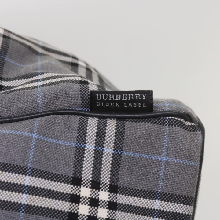 Top Quality Burberry Nova Check Black label Hand Bag Canvas Gray Auth bs12382
