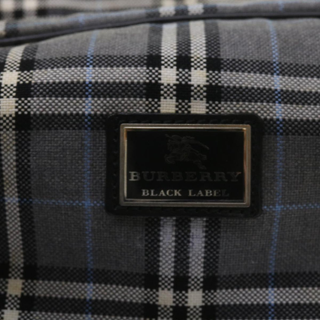 Top Quality Burberry Nova Check Black label Hand Bag Canvas Gray Auth bs12382