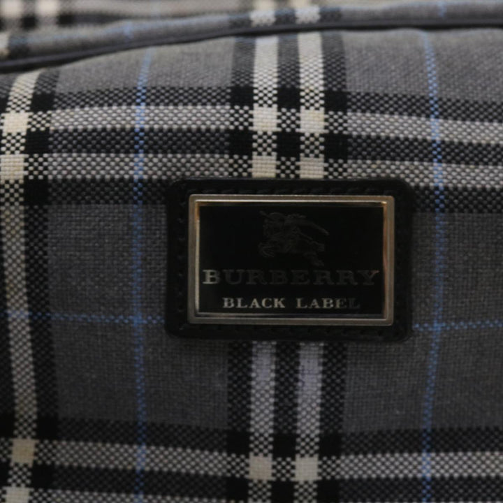 Top Quality Burberry Nova Check Black label Hand Bag Canvas Gray Auth bs12382
