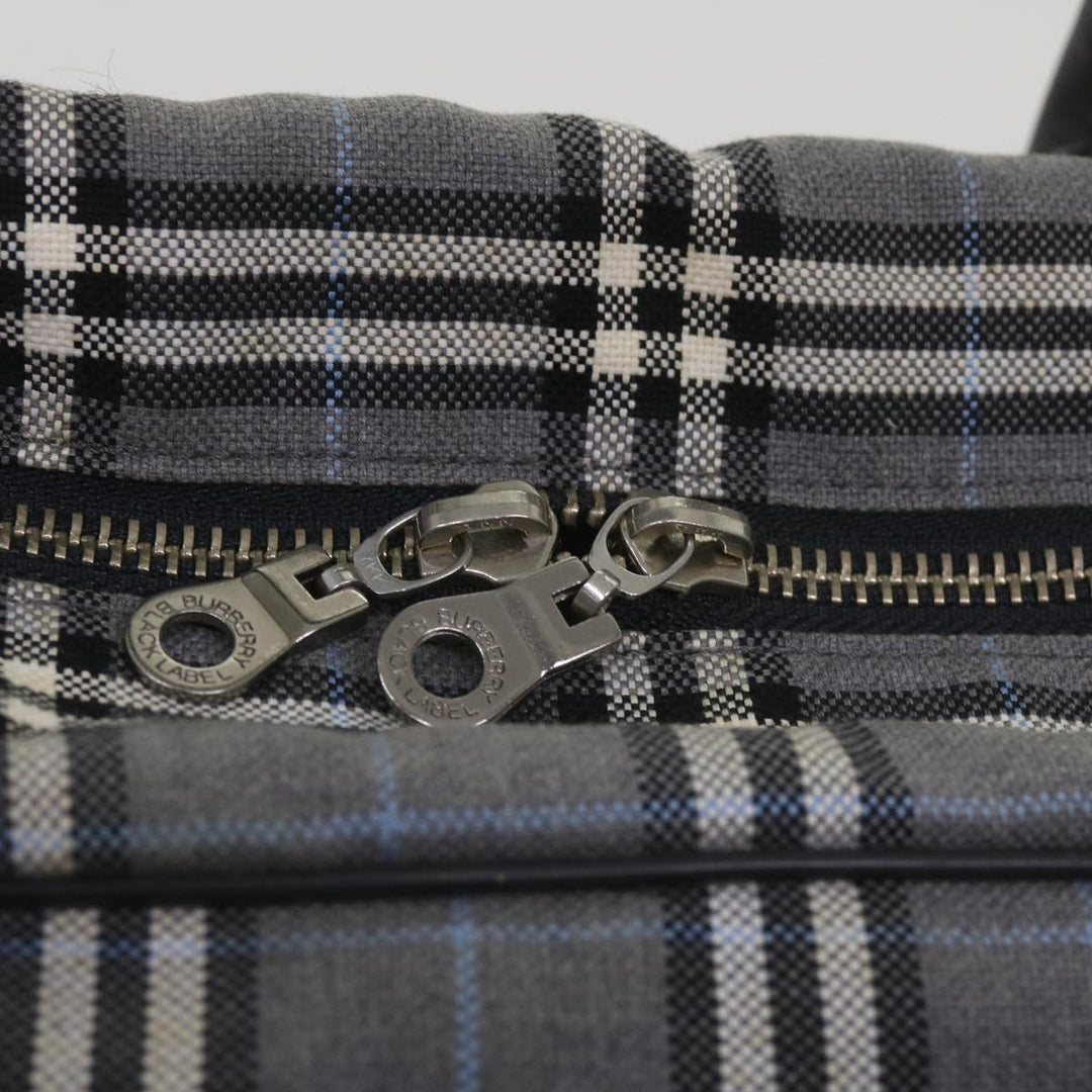 Top Quality Burberry Nova Check Black label Hand Bag Canvas Gray Auth bs12382