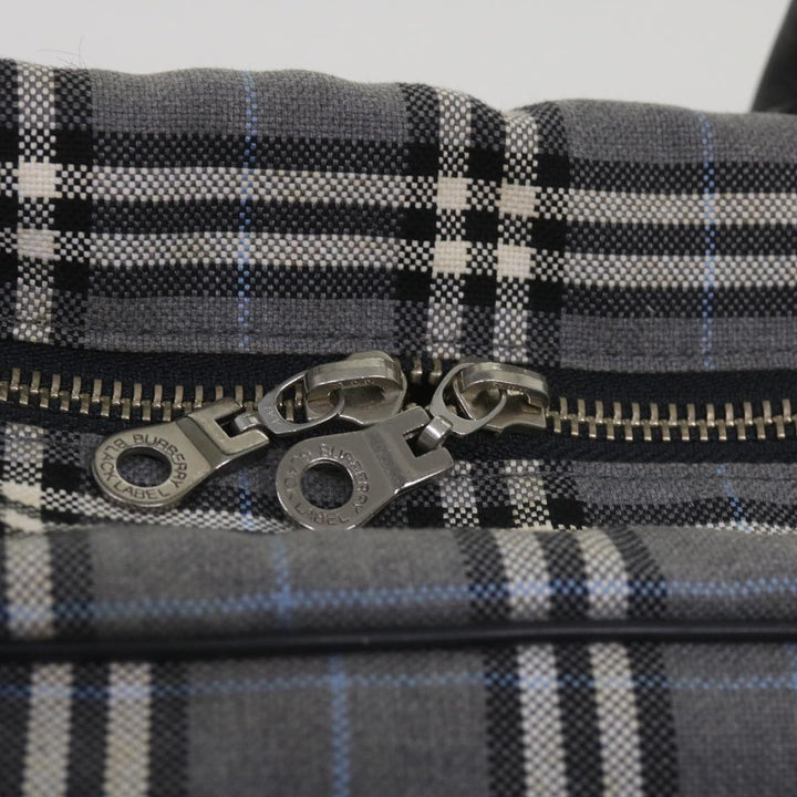 Top Quality Burberry Nova Check Black label Hand Bag Canvas Gray Auth bs12382