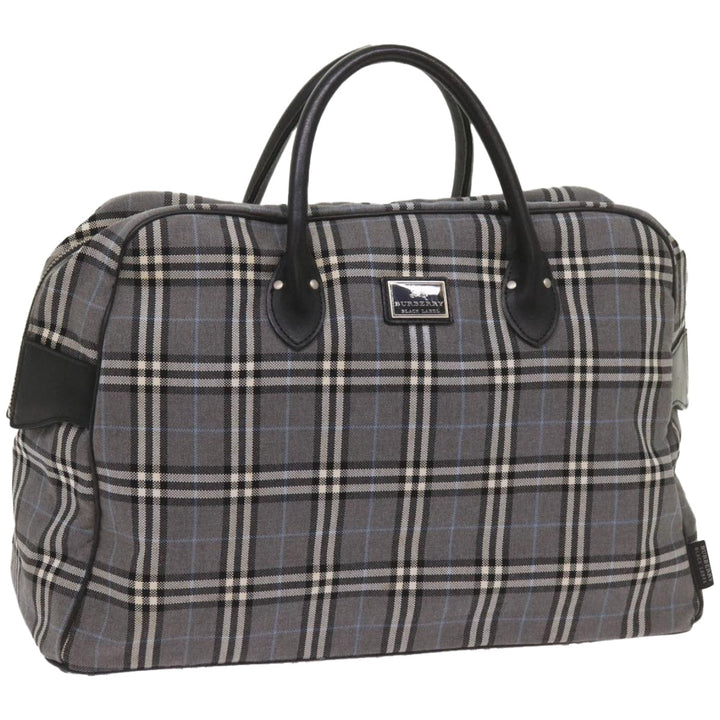 Top Quality Burberry Nova Check Black label Hand Bag Canvas Gray Auth bs12382