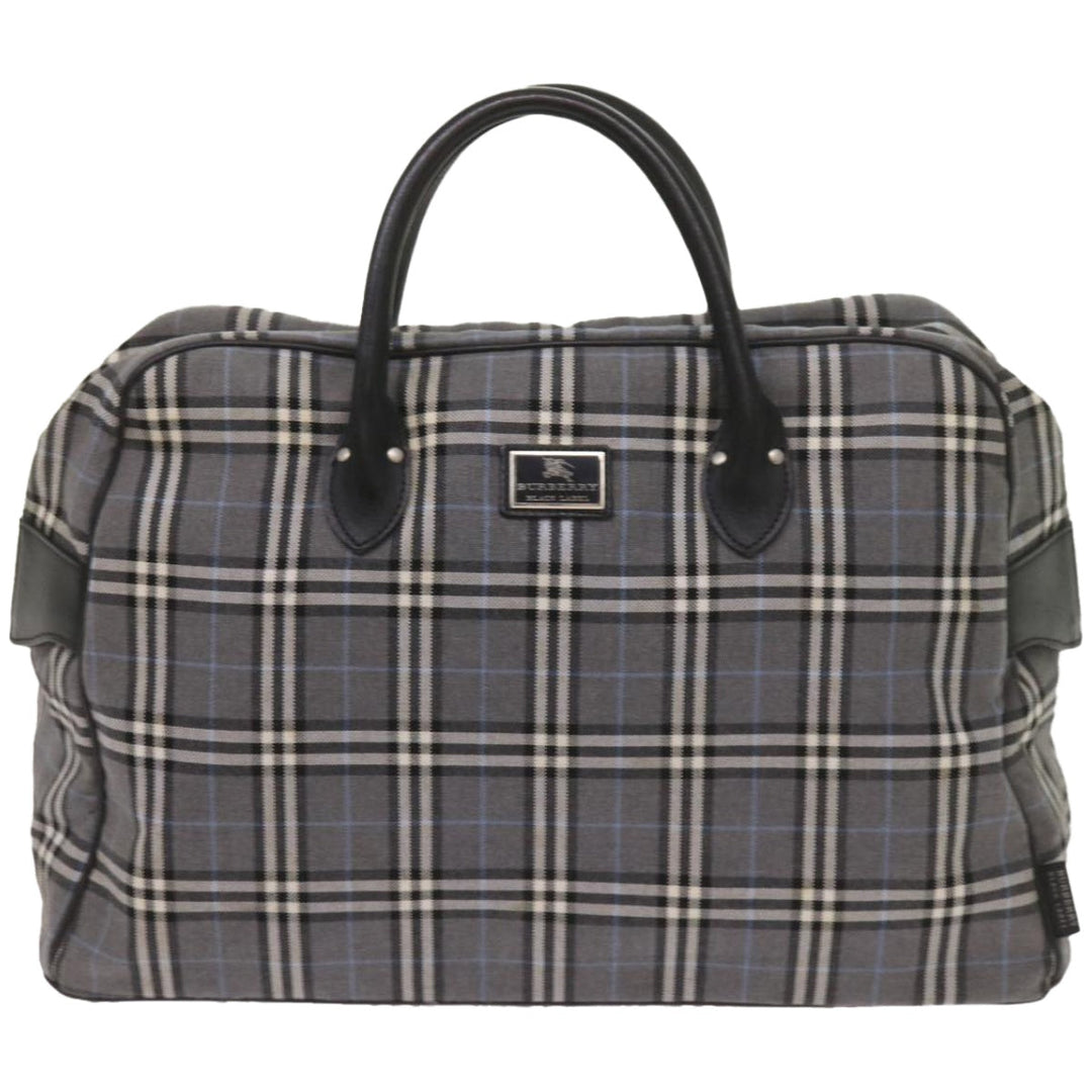 Top Quality Burberry Nova Check Black label Hand Bag Canvas Gray Auth bs12382