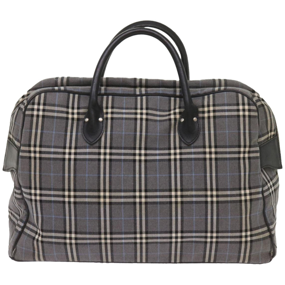 Top Quality Burberry Nova Check Black label Hand Bag Canvas Gray Auth bs12382