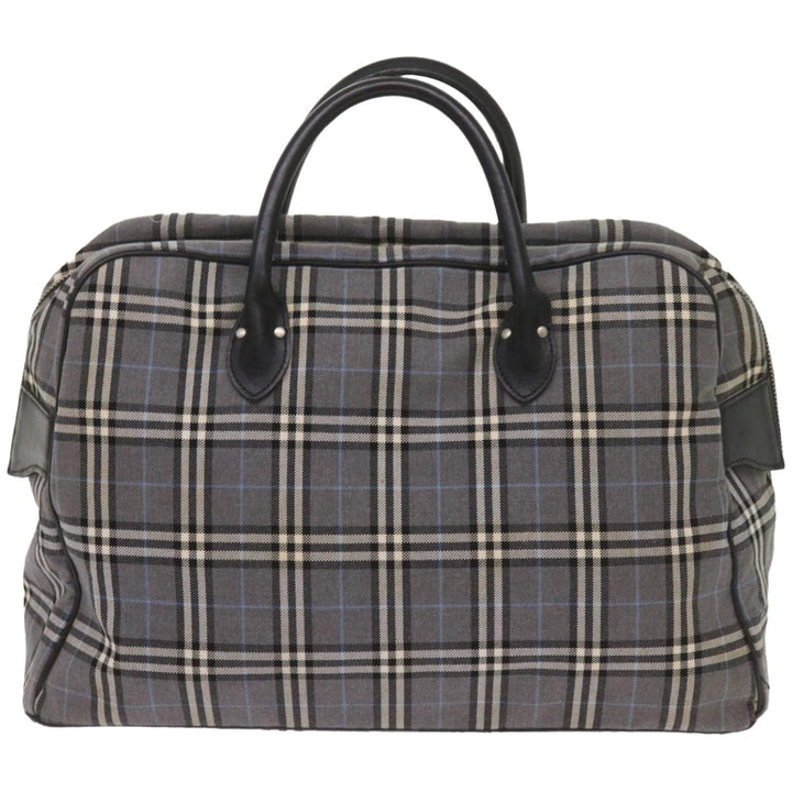 Top Quality Burberry Nova Check Black label Hand Bag Canvas Gray Auth bs12382