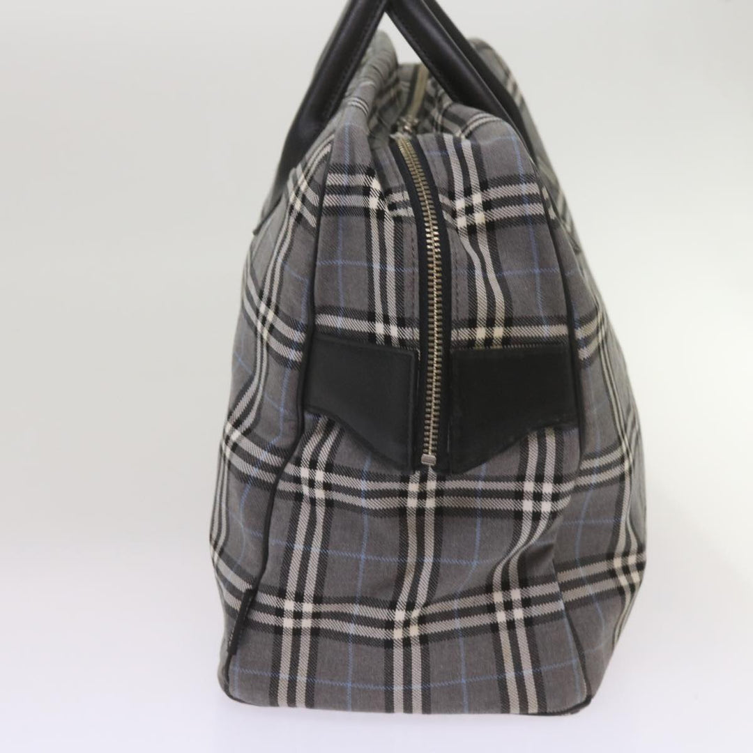 Top Quality Burberry Nova Check Black label Hand Bag Canvas Gray Auth bs12382