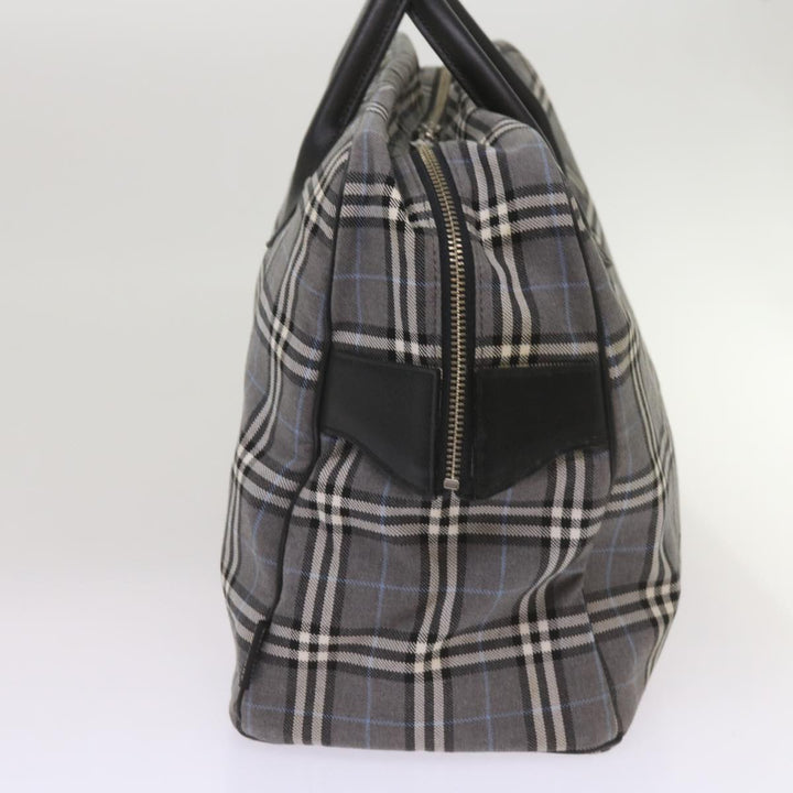 Top Quality Burberry Nova Check Black label Hand Bag Canvas Gray Auth bs12382