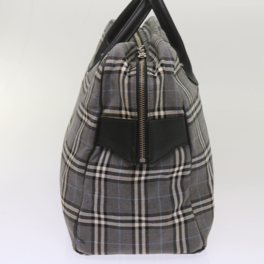 Top Quality Burberry Nova Check Black label Hand Bag Canvas Gray Auth bs12382