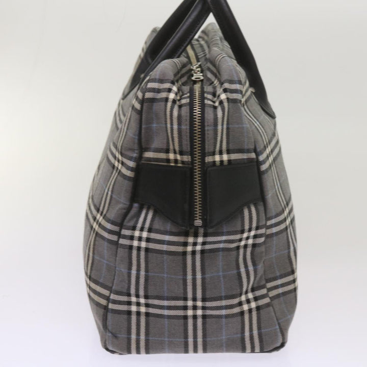 Top Quality Burberry Nova Check Black label Hand Bag Canvas Gray Auth bs12382