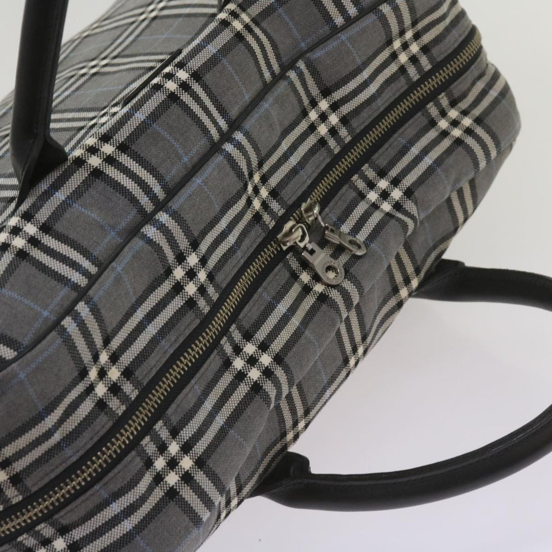 Top Quality Burberry Nova Check Black label Hand Bag Canvas Gray Auth bs12382