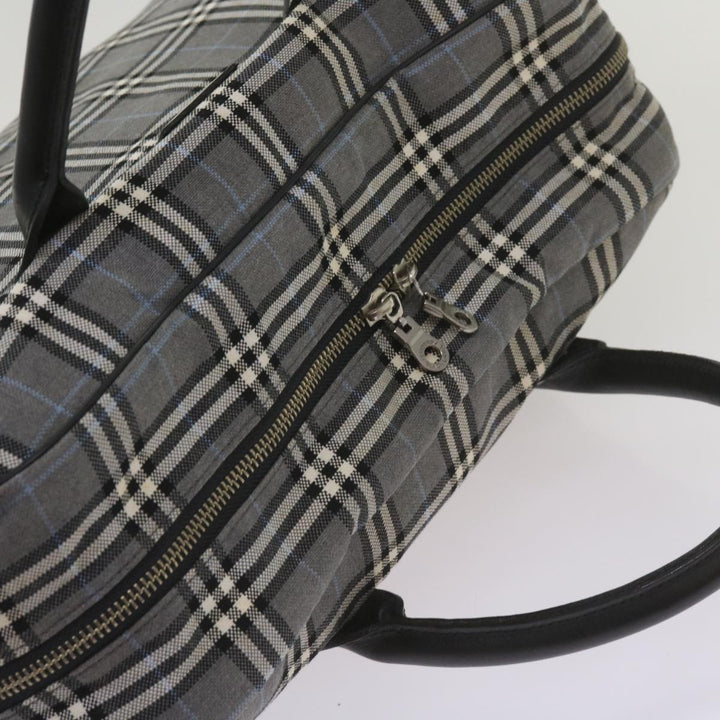 Top Quality Burberry Nova Check Black label Hand Bag Canvas Gray Auth bs12382