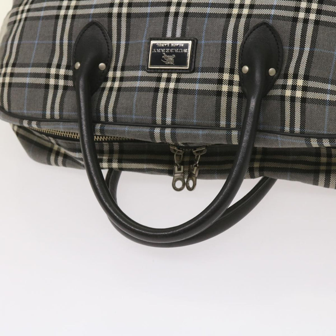 Top Quality Burberry Nova Check Black label Hand Bag Canvas Gray Auth bs12382