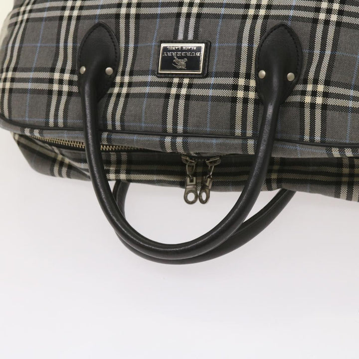 Top Quality Burberry Nova Check Black label Hand Bag Canvas Gray Auth bs12382