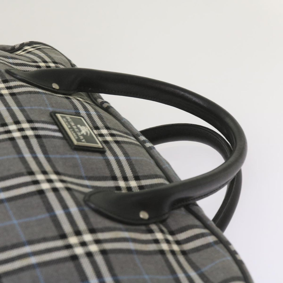 Top Quality Burberry Nova Check Black label Hand Bag Canvas Gray Auth bs12382