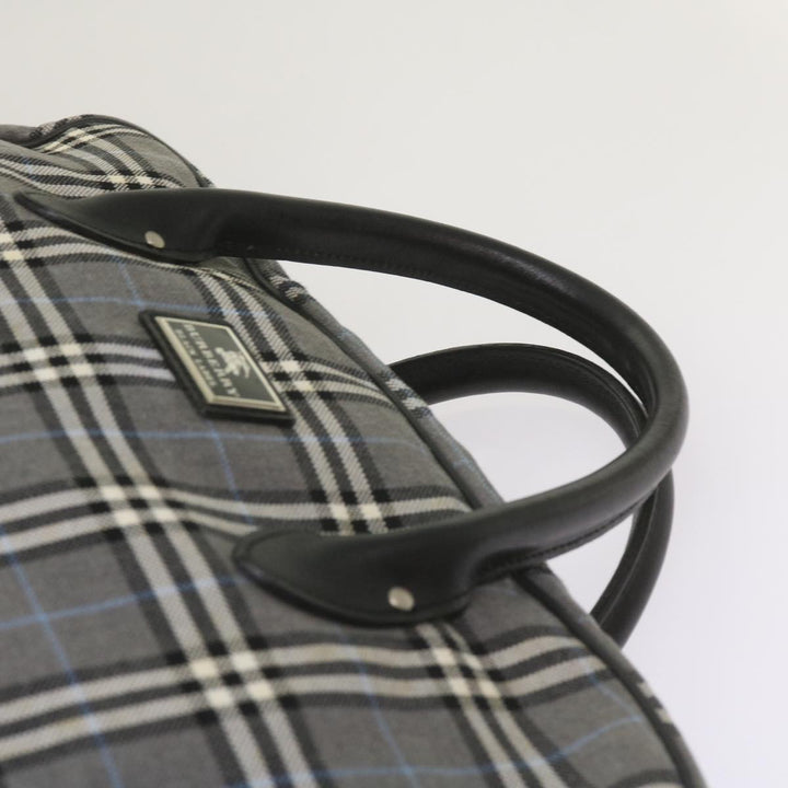 Top Quality Burberry Nova Check Black label Hand Bag Canvas Gray Auth bs12382