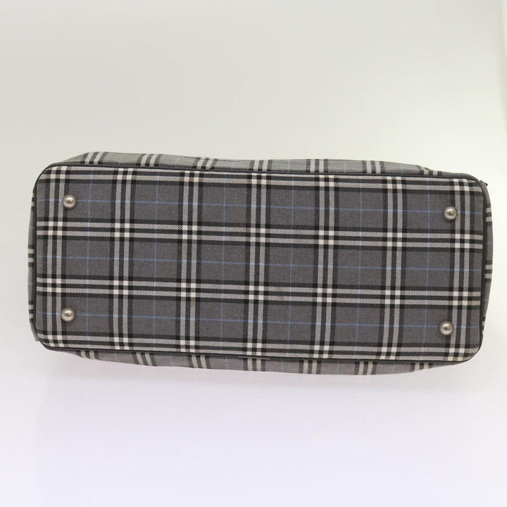 Top Quality Burberry Nova Check Black label Hand Bag Canvas Gray Auth bs12382