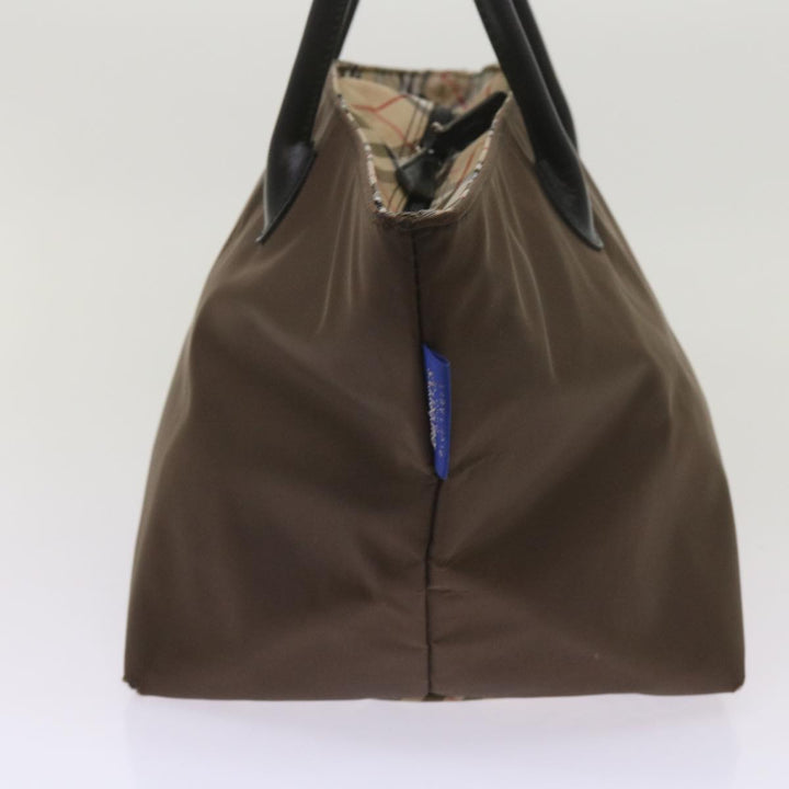 BURBERRYSs Nova Check Blue Label Tote Bag Nylon Brown Auth bs12383