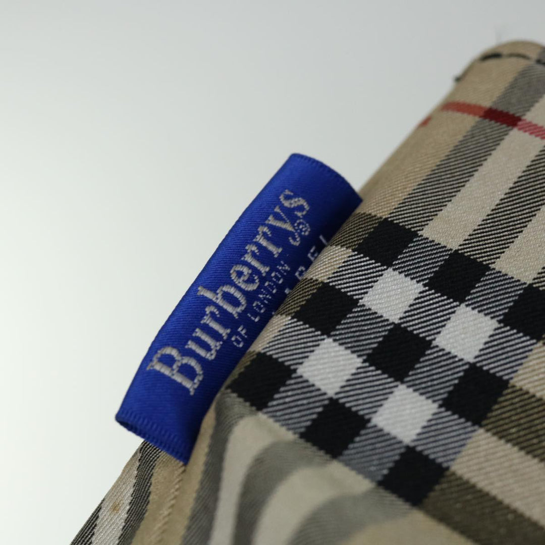 BURBERRYSs Nova Check Blue Label Hand Bag Nylon Beige Auth bs12386