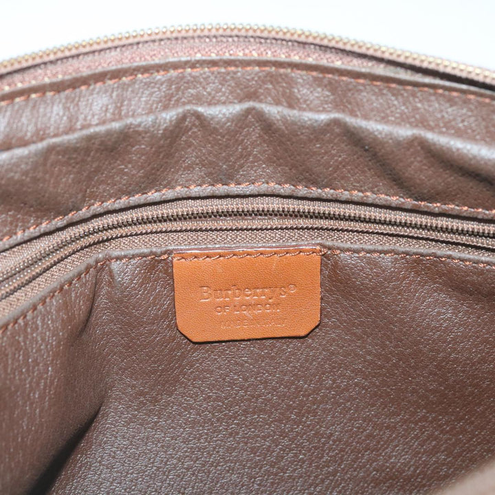 BurberrySs Nova Check Hand Bag Canvas Beige Auth bs12412