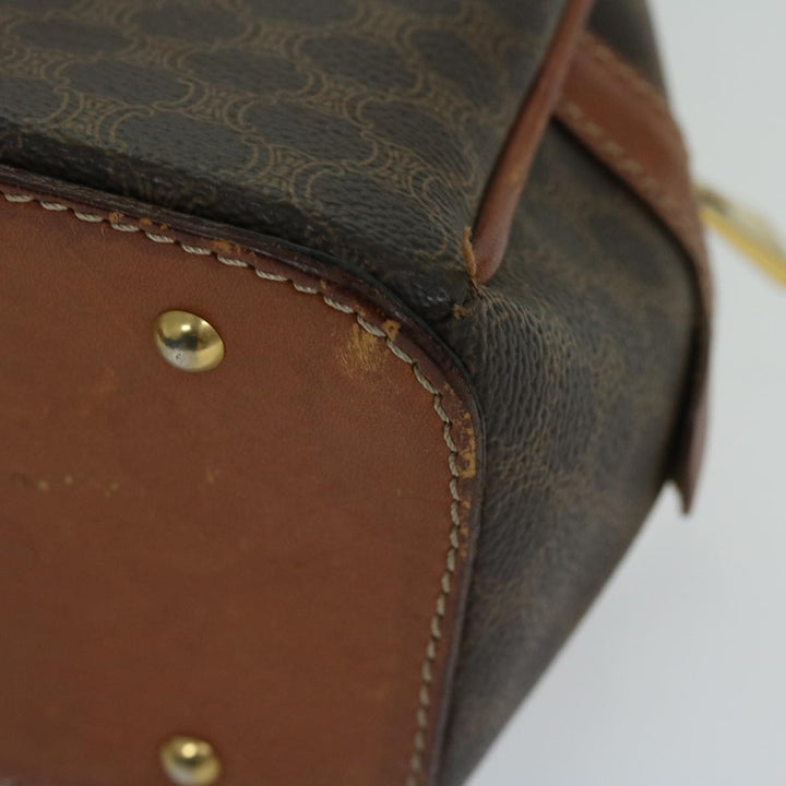 Celine Macadam Canvas Hand Bag PVC Brown Auth bs12435
