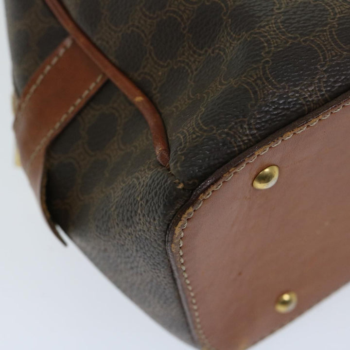 Celine Macadam Canvas Hand Bag PVC Brown Auth bs12435