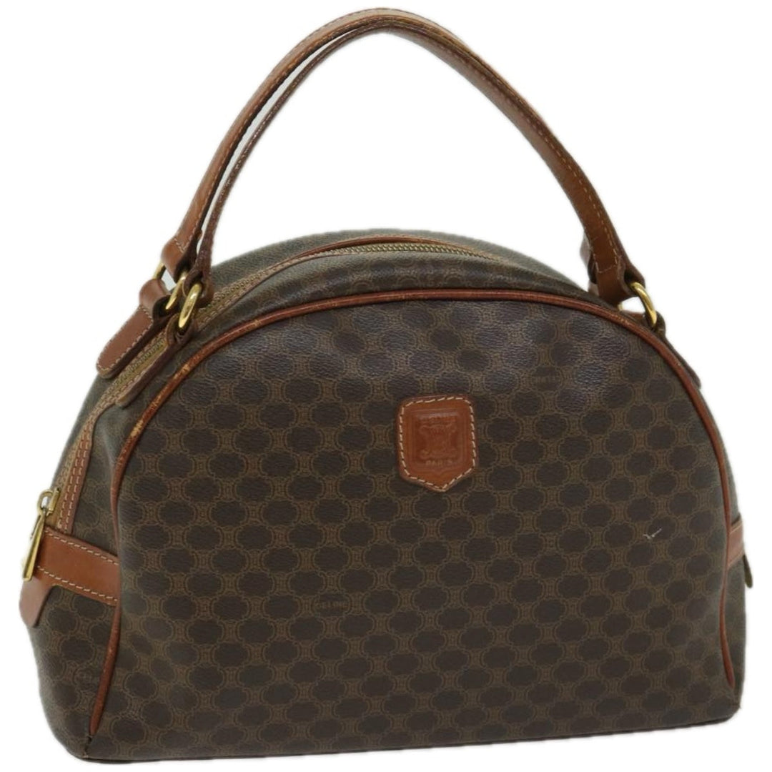 Celine Macadam Canvas Hand Bag PVC Brown Auth bs12435