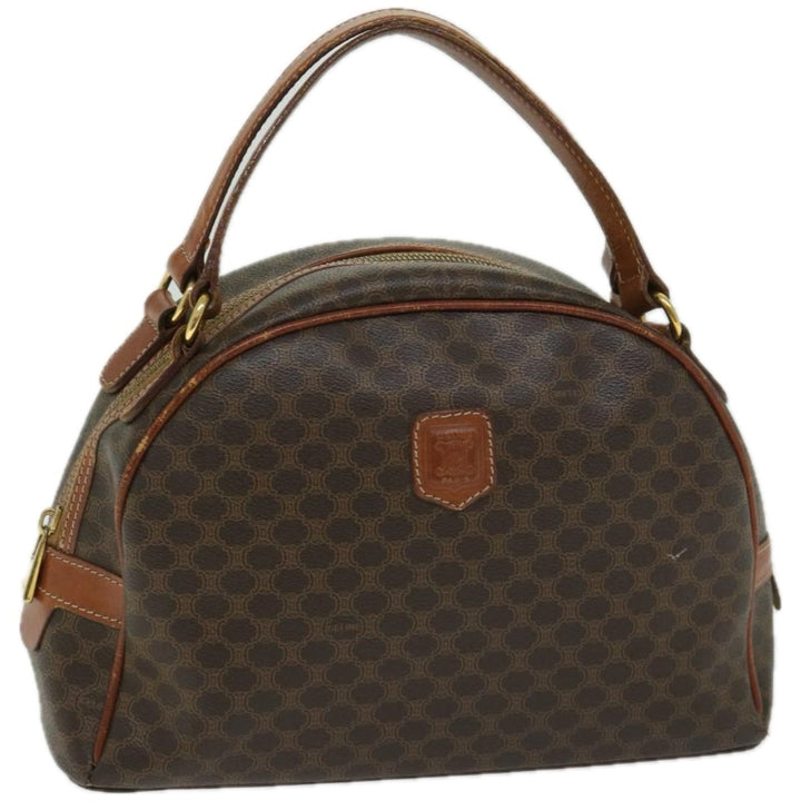 Celine Macadam Canvas Hand Bag PVC Brown Auth bs12435
