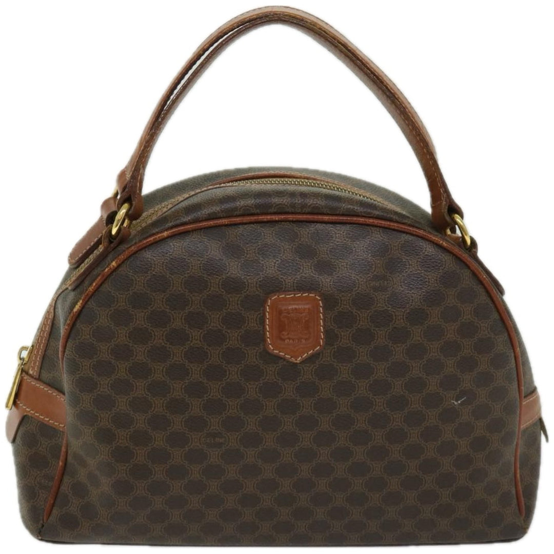 Celine Macadam Canvas Hand Bag PVC Brown Auth bs12435