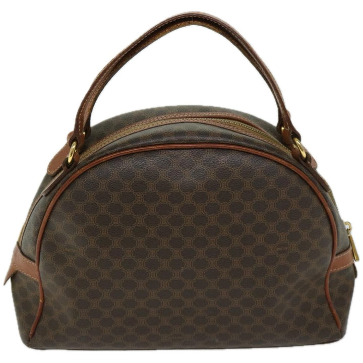 Celine Macadam Canvas Hand Bag PVC Brown Auth bs12435
