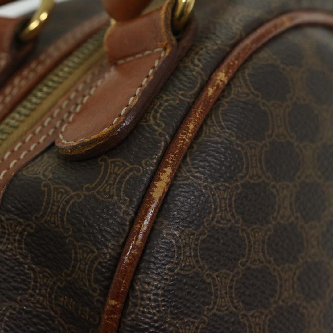 Celine Macadam Canvas Hand Bag PVC Brown Auth bs12435