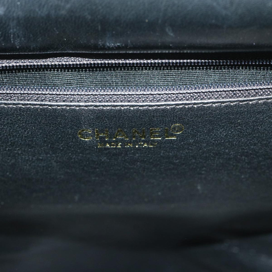 Top Quality Chanel Choco Bar Chain Hand Bag Cotton Black CC Auth bs12465