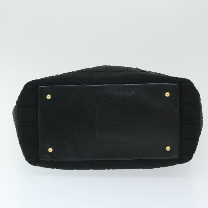 Top Quality Chanel Choco Bar Chain Hand Bag Cotton Black CC Auth bs12465