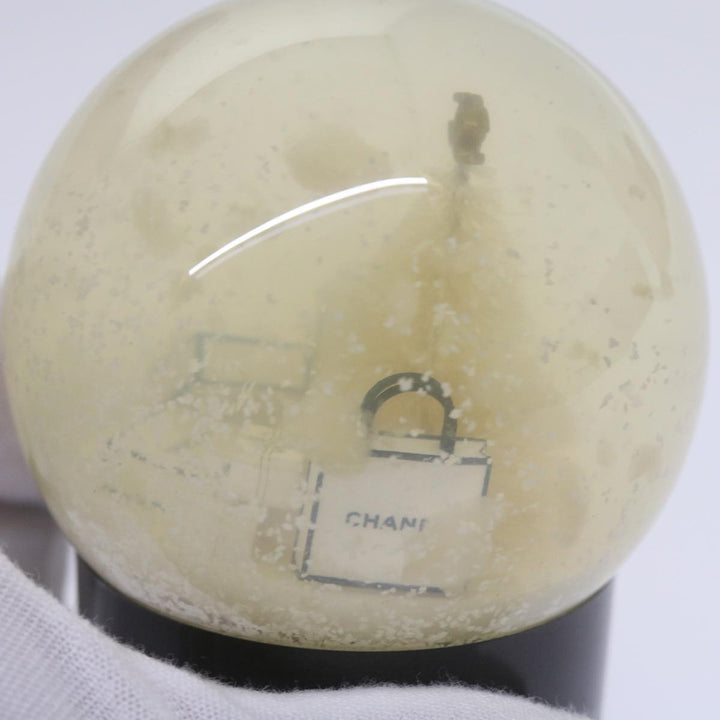 Chanel Snow Globe plastic Black Clear CC Auth bs12466
