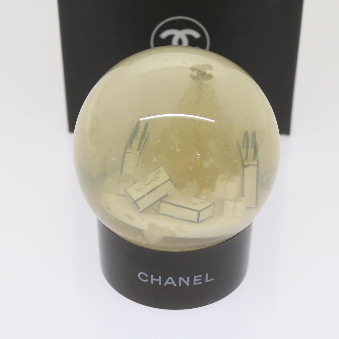 Chanel Snow Globe plastic Black Clear CC Auth bs12466